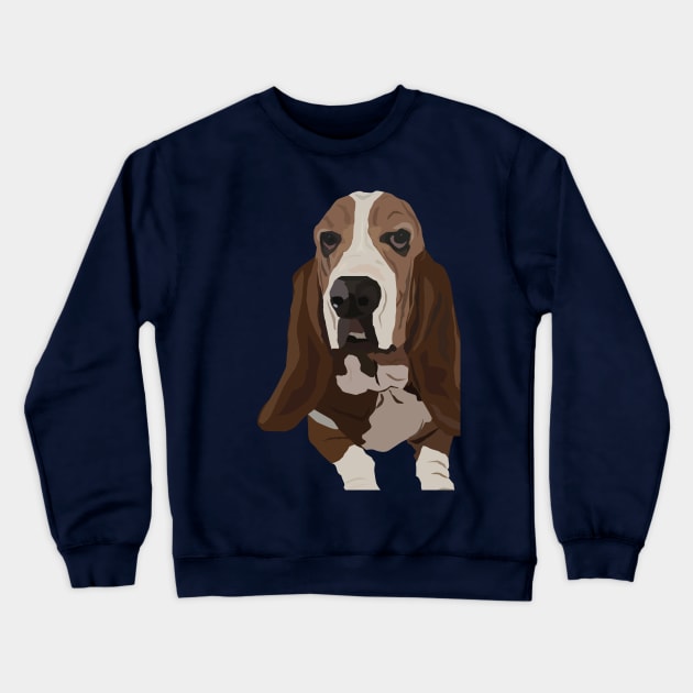 Basset Hound Vector Art Crewneck Sweatshirt by hannahnking